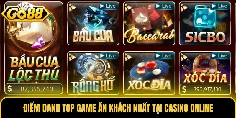 Casino Online 1 Điểm danh top game ăn khách nhất tại Casino Online