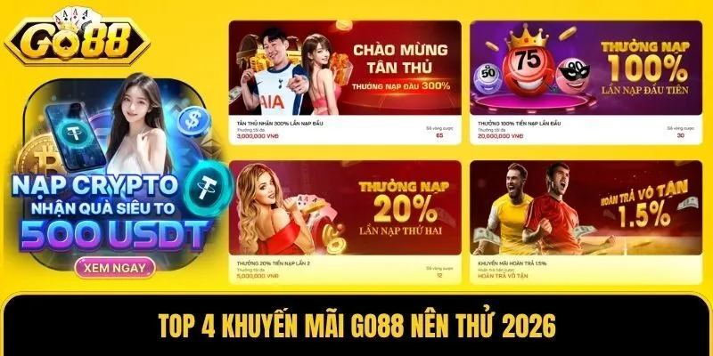 Khuyến Mãi Go88 1 Top 4 khuyến mãi Go88 nên thử 2026